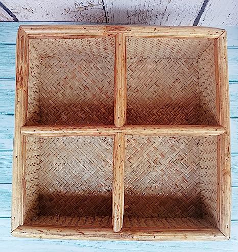 cane square serving trays for serving purpose 12 5 x 12 5 x 4 inch